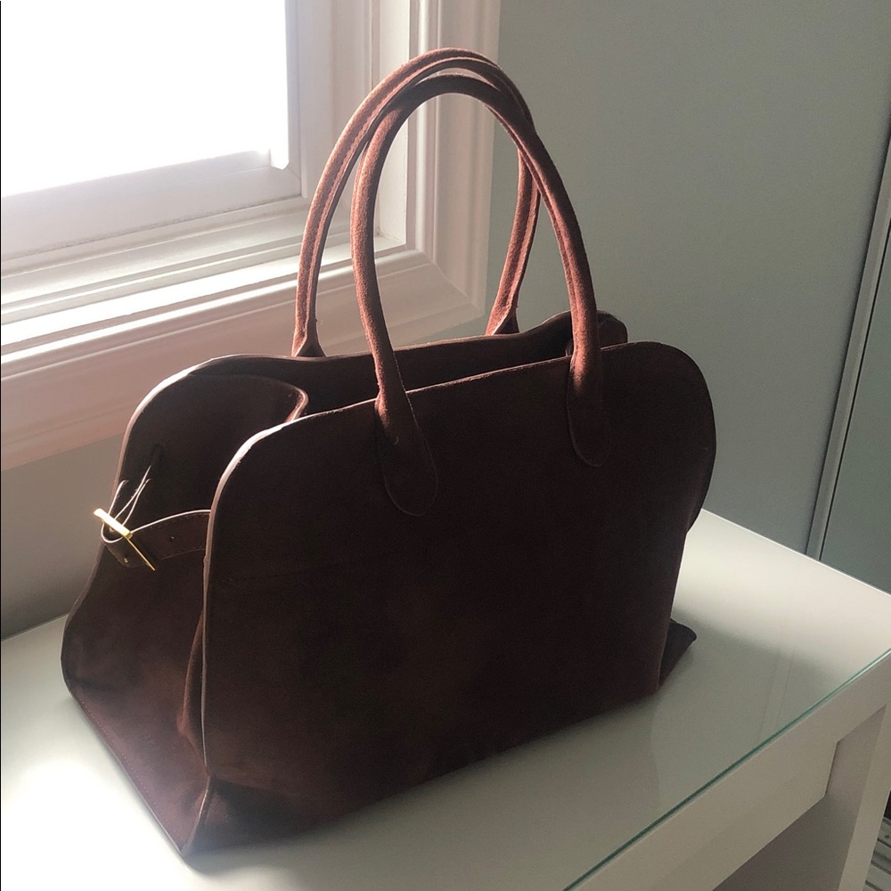 Classic Brown Suede Tote Handbag - Women